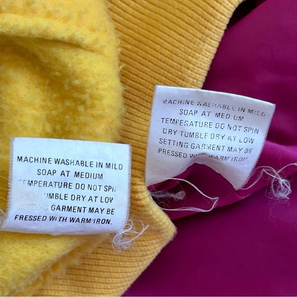 COLUMBIA BUGABOO Vintage 80/90s 3-in-1 Ski Coat Jacket Blue Pink Yellow Women L - Picture 14 of 16